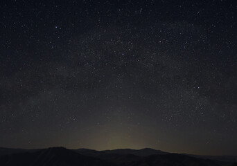 Fototapeta na wymiar Beautiful starry sky. Night landscape.