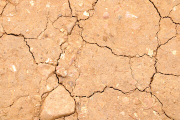 Top view of the cracked earth. Earthquake or volcanic eruption.