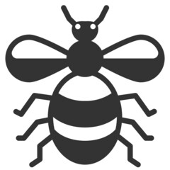 Simple bee solid icon, animal and bee related concept on the white background