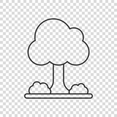 Tree icon in flat style. Forest vector illustration on white isolated background. Plant sign business concept.
