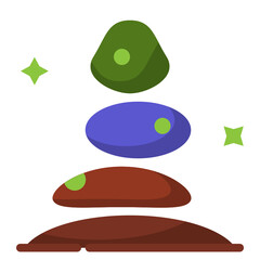 Simple rock flat icon, rocks and stone related concept on the white background