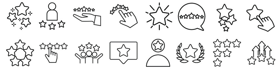 Star icon vector set. rating illustration sign collection. ranking symbol. assessment logo.