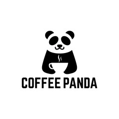 coffee panda logo vector illustration
