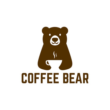 coffee bear logo vector illustration
