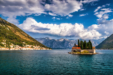 St. George Island near town Perast, Kotor bay, Montenegro.