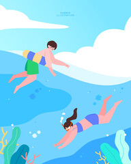 Cool Summer Trip Illustration collection
