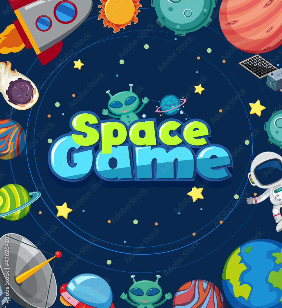 Wall mural space element in space background