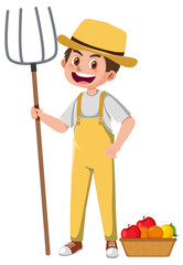 A farmer cartoon character on white background