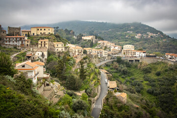 mountain village, savoca, sicily, near taormina, sicily, italy, europe, godfather