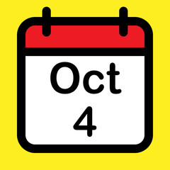 Calendar icon fourth October