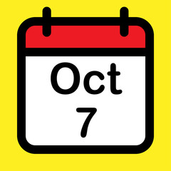Calendar icon seventh October