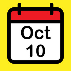 Calendar icon tenth October