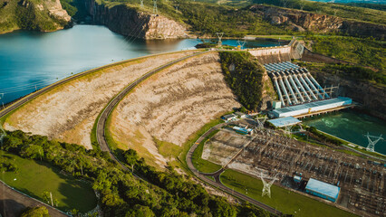 Furnas Hydroelectric Power Plant. Power generating dam in Minas Gerais, Brazil