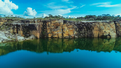 View of Pedreira Lagoa Azul, Minas Gerais, Brazil