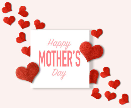 Mother's Day message with heart. card. Banner