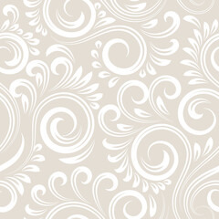 Vector seamless elegant pattern with curved element