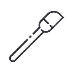 Vector spatula line icon isolated on transparent background.