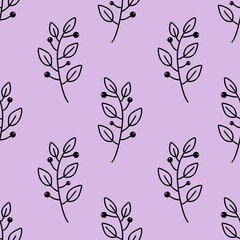 Floral seamless leaves branches pattern for fabrics and packaging and gifts and linens and kids and wrapping paper