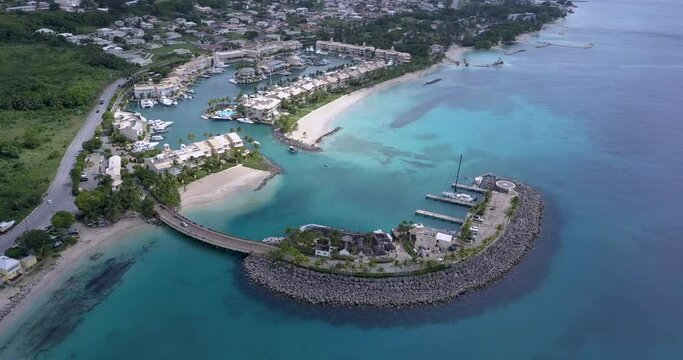 Aerial view of Port St. Charles Marina on the island of Barbados