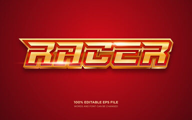 Racer 3D text style effect
