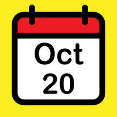 Calendar icon twentieth October