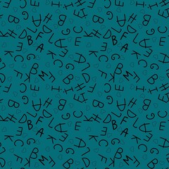 Alphabet seamless pattern for fabrics and packaging and gifts and cards and kids and wrapping paper and school