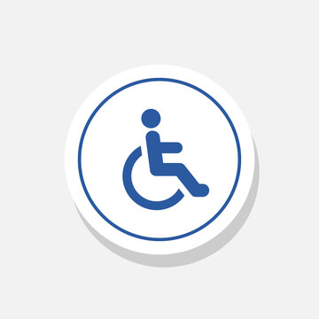 Handicap wheelchair symbol sticker icon