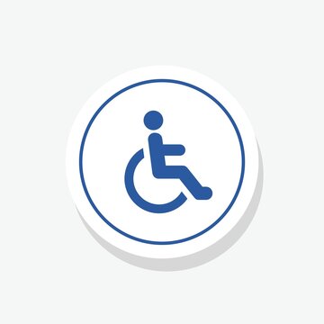Handicap wheelchair symbol sticker icon