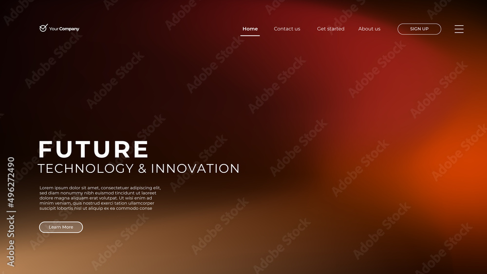 Wall mural creative horizontal website screen part for responsive web design project development. 3d colorful b