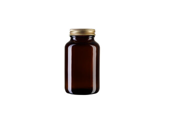 Amber brown transparent bottle for packing pills. - 496272651