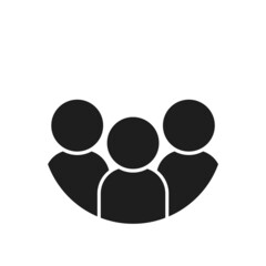 丸で切り抜いた3人の人の上半身のアイコン・ピクトグラム - チーム・集団のイメージ素材