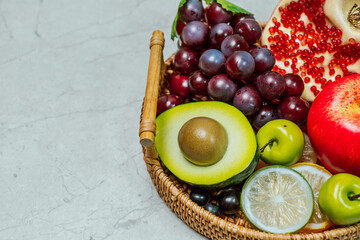 Various fruits in a basket
