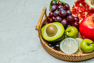 Various fruits in a basket