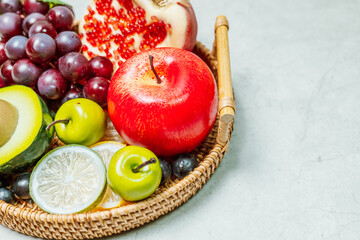 Various fruits in a basket