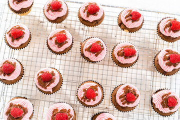 Chocolate raspberry cupcakes