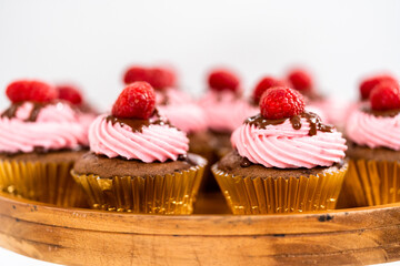 Chocolate raspberry cupcakes