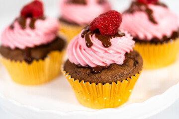 Chocolate raspberry cupcakes