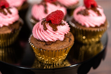 Chocolate raspberry cupcakes