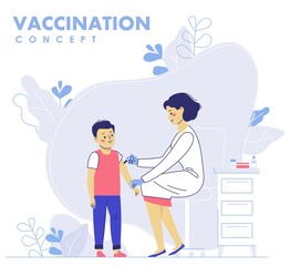 Children vaccination concept for immunity health. Healthcare, medical treatment, prevention and immunize.