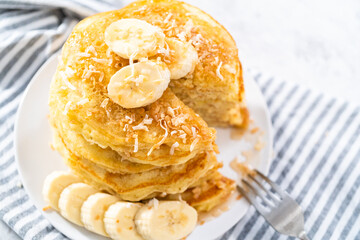 Coconut banana pancakes