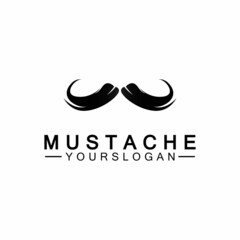 Obraz premium Mustache Vector icon logo design template