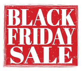 BLACK FRIDAY SALE, text on red stamp sign