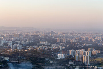 Cityscape of Pune city  from Bopdev Ghat, Pune, Maharashtra, India
