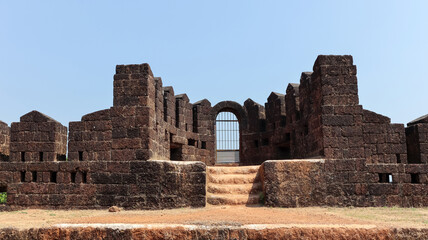 Protection Wall and Watch Tower on Top of the Fort, Mirjan Fort, Uttara Kannada, Karnataka, India