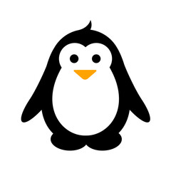 penguin logo vector illustration Cute Baby penguin Flat design style Icon