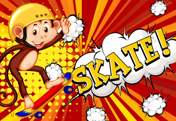 Abbreviation and facial expression retro comic banner design