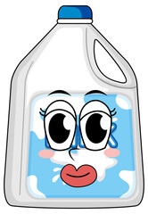Bottle of milk with happy face