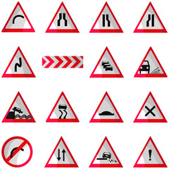 street traffic signs rectangles and circles illustrations red and black vector