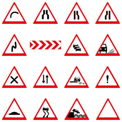 street traffic signs rectangles and circles illustrations red and black vector