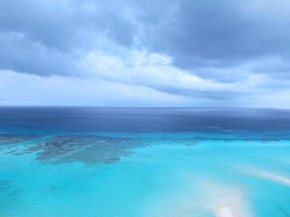Amazing azure blue Maldive islands reef seascape